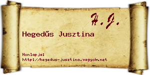 Hegedűs Jusztina névjegykártya