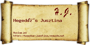 Hegedűs Jusztina névjegykártya